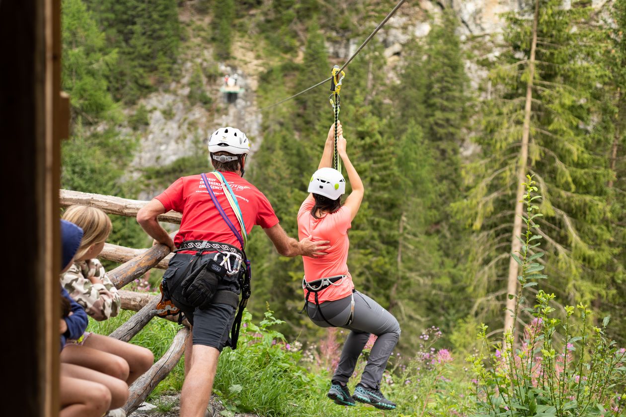 Kletterpark Trafoi Südtirol Flying Fox Seilrutsche