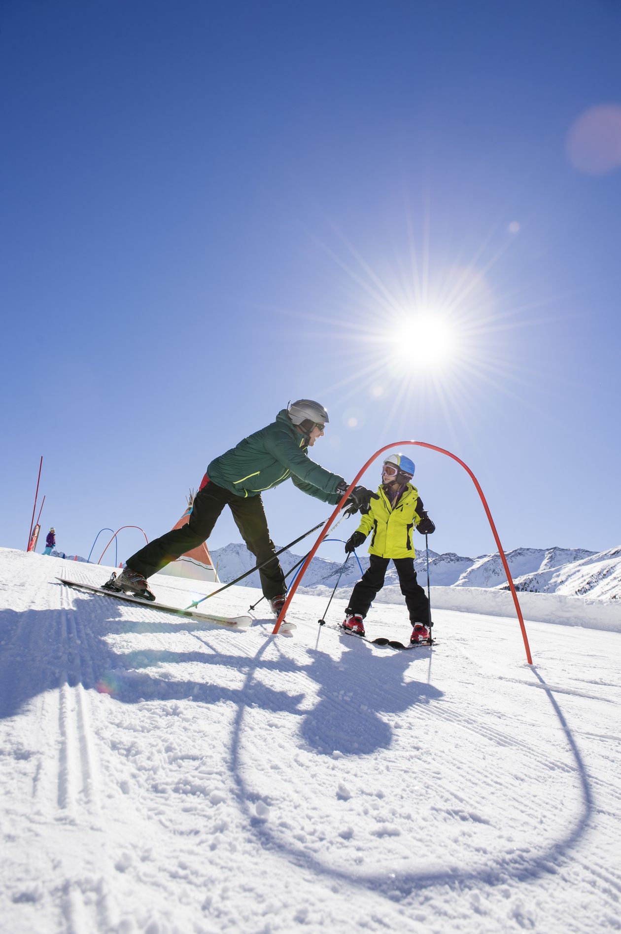 Skischule Winterurlaub Familie Südtirol Skifahren Sulden am Ortler Skigebiet Hotel Lärchenhof