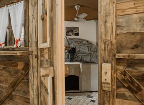Solda Hotel Tyrolean “Stuben” tiled stone-sauna at the Lärchenhof